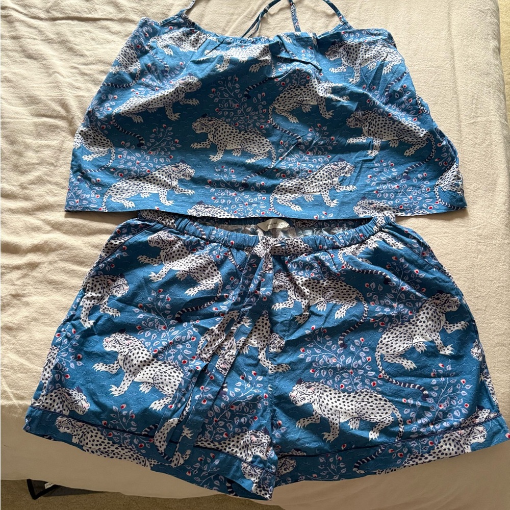 Printfresh Blue Leopard Print Pajama Set